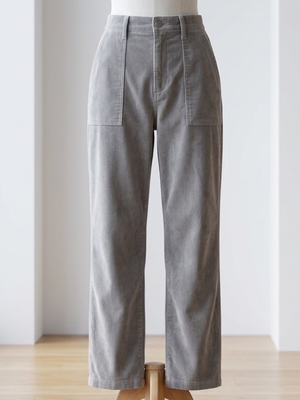 Anthropologie| DRIFTWOOD| Lt Grey Thin Stripe Corduroy Deep Pocket Pants Sz 28